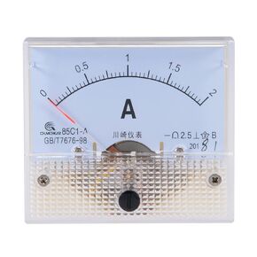 uxcell Analog Current Panel Meter without Pulse DC 0-2A 85C1 64x60x56mm for Circuit Testing Gauge