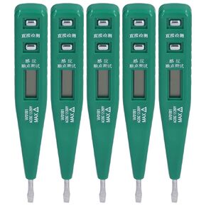 5pcs Digital Voltage Tester Pen Non Contact LCD Display Voltage Detector Wire Breakpoint Finder Circuits Detection Meter DC/AC 12V to 250V
