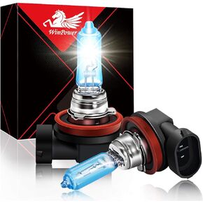 WinPower H9 65W High Brightness Halogen Headlight Bulb Replacement 5500K Warm White, Pack of 2