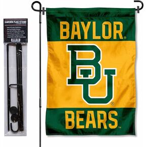 Baylor Bears Gold Garden Flag with Pole Stand Holder