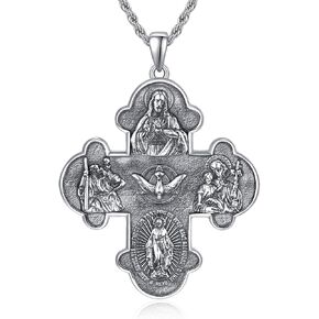 To My Son Gift Mens Necklaces Sterling Silvers Necklaces Pendant Charms For Necklaces With Chain Cross Crucifix Bible Prayer Necklaces Religious Amulet Jewelry Gift