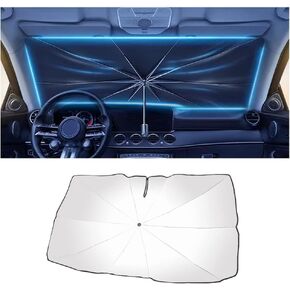 مظلة تظليل للزجاج الأمامي للسيارة، 2024 تصميم مفتوح مطور، كتل قابلة للطي للأشعة فوق البنفسجية بنسبة 99.9% وارتفاع، ملحقات داخلية للسيارات حماية من الشمس تناسب معظم ملحقات السيارات للسيارات in Kuwait