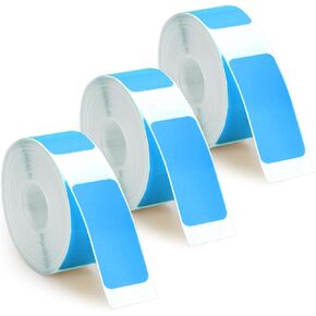 3 Rolls Label Maker Tape for Phomemo D30, Label Printer Paper Stickers Waterproof Thermal Self-Adhesive Label Thermal Paper for Label Maker Machine for Home Office School (Blue, 12mm x 22mm)