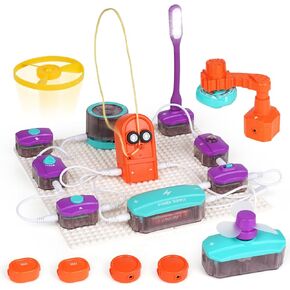 Circuits Electronics Science Kit for Kids Electronics Exploration Kit,Circuit Blocks Board with 71 Kinds Stem Projects,Physics Stem Kit for Boys Girls Stem Educational Engineering Toys Gift