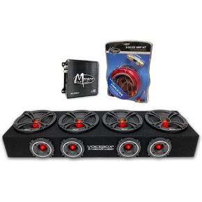 Menace AUDIO VOICEBOX 4-6.5 بوصة حاوية متوسطة المدى وحزمة مضخم صوت ثنائي القناة بقدرة 2000 وات - أحمر in Kuwait