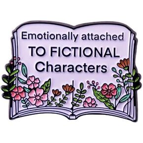 zhanghaoran Emotionally Attached Enamel Character Brooch, Metal Badge Lapel Pin, Blooming Flower Enamel Book Brooch, Nerd Bookworm Gift Jewelry Accessory
