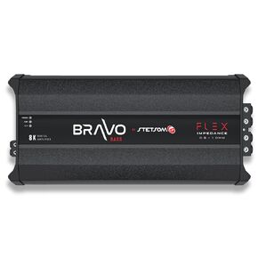 Stetsom BRAVO BASS Flex 8K Mono Class D Car Audio Amplifier, Automatic Impedance System 0.5 to 1 Ohms, 8000 Watts RMS at Variable Impedance, Smart Multi-impedance Subwoofers Amp