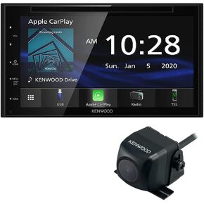 Kenwood DDX57S 6.8" Digital Media Receiver with Apple CarPlay and Android Auto| Plus CMOS-230 Rearview Camera with Universal Mounting Hardware & Video Cable