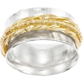 Silpada 'Spin Around’ Sterling Silver with 14K Yellow Gold-Plating Fidget Spinner Ring