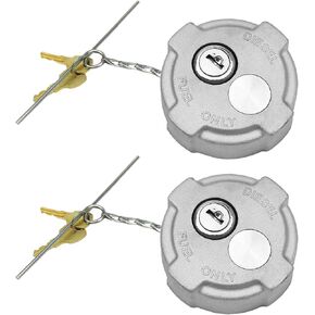 2 1/4" Locking Diesel Fuel Cap Fit for Reefer Trailer International MD Ford 650 750 Semi Truck, Fuel Tank Cover Replace FTA-C02 FTA-N-04 FTA-N6-16 FTA-N-73 with Seal Ring Key Chain 2 Pcs