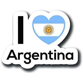WSQ Love Argentina Flag Sticker Decal Home Pride Travel - 5 Inches - for Car Truck SUV Van Window Bumper Wall Laptop Tablet Cup Tumbler and Any Smooth Surface