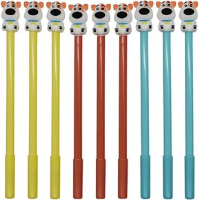 Maydahui 12PCS Gawk Dog Gel Pen Cute Cartoon 3D Animal Puppy Pens Seated Pet Dogs Black Ink Bow Tie Design for School Office