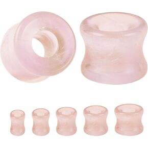 ZS 1 Pair Double Flared Nature Stone Ear Tunnel Plugs Gauges for Ear, 4G 2G 0G 00G 1/2" Gauge Earrings Piercing Jewelry for Men Women
