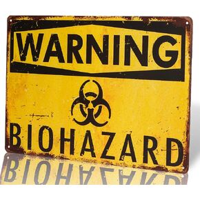 dingleiever- Warning Biohazard Hazard Sign Hazard Labels Novelty METAL Sign
