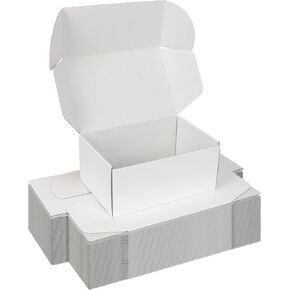 White Small Shipping Boxes for Packaging, 30 Pack 6x6x2 Cardboard Boxes for Shipping, White Mailing Box for Small Business