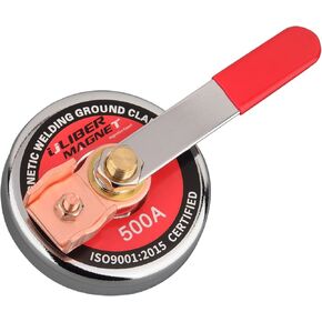ULIBERMAGNET Magnetic Welding Ground Clamp,500AMP Magnetic Welding Clamp with Handle,Copper Tail Strong Magnetic Welding Support Clamp for Welder Cutting Processing