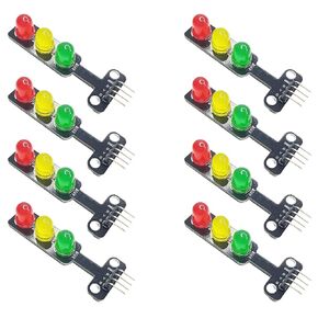 LED Traffic Light Module for Arduino, ESP32, ESP8266, Raspberry Pi, 8 Pieces