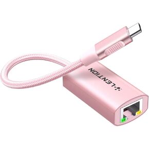 LENTION USB C to Ethernet Adapter, RJ45 to Type C Gigabit Network 1000M Wired LAN Converter Compatible 2023-2016 MacBook Pro 13/15/16, New iPad Pro/Mac Air/Surface, More (CU604, Rose Gold)…