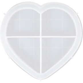 SEWACC Decorative Tray Silicone Tray Molds DIY Heart Shaped Epoxy Resin Jewelry Tray Trinket Plate Moulds with Candle Holder Coaster Soap Dish for Concrete Cement Art Craft Home Decor Silicone Mold