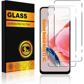 2 PACK Xiaomi Redmi Note 12 4G Screen Protector Glass, Premium 9H Hardness Anti-Scratch Bubble Free Tempered Glass Screen Protector for Xiaomi Redmi Note 12 4G