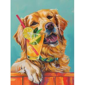 Biishow Diamond Art Kits for Adults Dog - 30x40cm Diamond Art Painting Accessories Animal Full Drill Round Rhinestone Cross Stitch Embroidery Canvas, Ideal for DIY Craft & Home Wall Decor