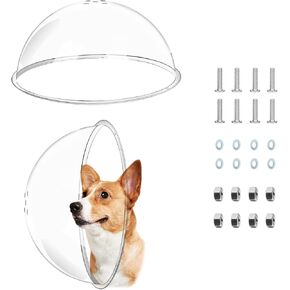 2 PCS Dog Fence Window with Air Holes, Clear Acrylic Pet Dome View, Bubble Peek Window Playground Doggie Fence Window, Inside Length 11.8 Inch and Deep 6 Inch, for Dog Cat