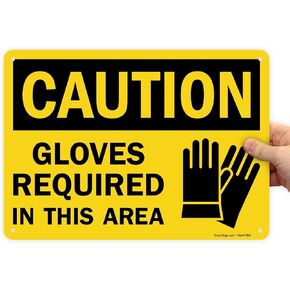 SmartSign "Caution - Gloves Required In This Area" Sign | 10" x 14" Plastic