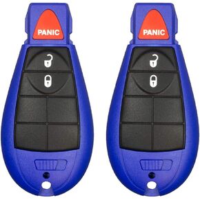 2 New Blue Keyless Entry 3 Buttons Remote Start Car Key Fob Fobik M3N5WY783X, IYZ-C01C 56046707AE for Chrysler Town Country Dodge Challenger Charger Durango Grand Caravan Journey & Ram