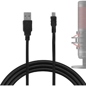 Geekria for Creators Micro USB to USB Microphone Cable 10 ft / 300 CM, Compatible with HyperX QuadCast SAMSON Meteor, Audio-Technica AT2005USB, FIFINE K690, K678 Balanced Mic Cord (Black)