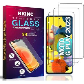 Screen Protector [3-Pack] for Motorola Moto G Play (2023), Tempered Glass Film Screen Protector, 0.33mm [LifetimeWarranty][Bubble-Free][Anti-Scratch][Anti-Shatter]