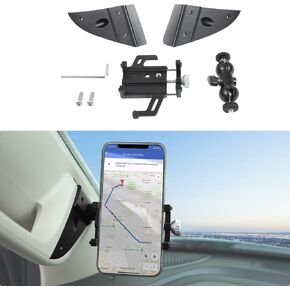 JeCar Phone Holder for Dodge Ram 1500 2018 2019 2020 2021 2022 2023 A-Pillar Phone Mount Accessories (Aluminum Alloy)