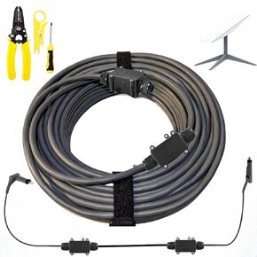 Starlink Cable Extension & Repair Kit, with 300ft Cable, SPEEDS UP to 1200Mbps, Starlink Replacement Cable, Waterproof Gray, 24AWG Copper, Grey