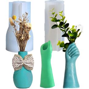 2 Set of Vase Storage Box Resin Mold Silicone Molds Epoxy Resin Hand Shaped Vase Pen Holder Bottle Jar for Dried Flower Jewelry Ornaments Trinket Container, Handmade DIY Making Decor Art Crafts