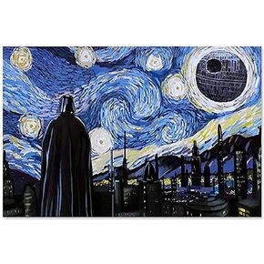ليلة مليئة بالنجوم مع نمط حرب النجوم ريترو معدن القصدير تسجيل لوحة ملصق جدار ديكور فن هدية أنيقة رث مناسبة للداخلية/الخارجية 12 × 8 بوصة in Kuwait