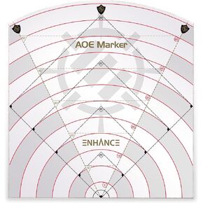 ENHANCE 60ft Spell AOE Template - DND Area of Effect Marker for 1" Battle Grid Mat or Grid-Less Terrain - Upgraded Measure Tool with 60' Radii, 80' Cube, 50' Cone - Perfect for Tabletop RPG DMS