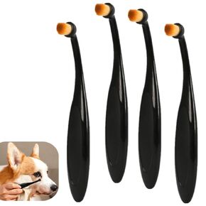 Pro Powder Applicator Brush for Dogs And Cats, 4 Pcs Tear Stain Remover Brush, Washable Superfine Fiber Long Tapered Bristles for Safely Apply Tear Stain Powder