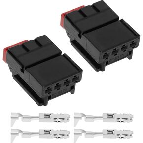 2Pcs Rear Tail Light Connector with Terminal 7N0972704 Compatible with VW Compatible with Audi Compatible with Seat Tail Light Lamp Plug Connector
