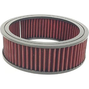 Round Washable Air Filter Cleaner Red Element Replacement Filter Flow Kit (9" X 2")