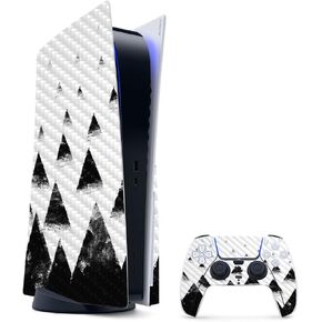 MightySkins Carbon Fiber Gaming Skin for PS5 / PlayStation 5 Digital Edition Bundle - Purple Airbrush | Durable Textured Carbon Fiber Finish | Easy to Apply | Made in The USA in Saudi Arabia