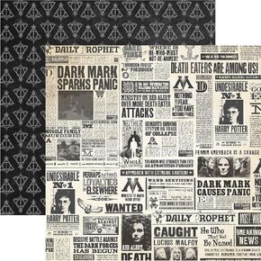 Paper House Productions Newspaper Double Sided Scrapbook Paper, Multi