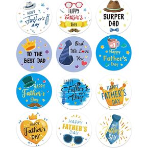 Fathers Day Gift Stickers Happy Father's Day Stickers,48PCS 1.5" Round Fathers Day Labels Stickers,Self-Adhesive Beard Fathers Day Present Stickers for Gift Wrapping Envelope Seal Card