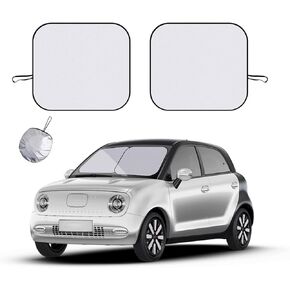 2PCS Car Windshield Sun Shade, Foldable Front Windshield Sun Blocker Reflects Heat and UV Rays, Sunshade Protector Keep Interior Cool with Storage Pouch, Car Accessories (29 × 24 inches)