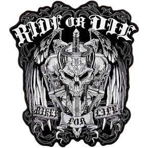 Ride Or Die Biker for Life Jacket Vest Back Patch Iron On