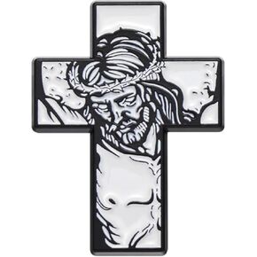 Crown of Thorns Holy Cross Jesus Christ Crucifixion Crucifix Christian Catholic God 1.2" Enamel Pin Badge