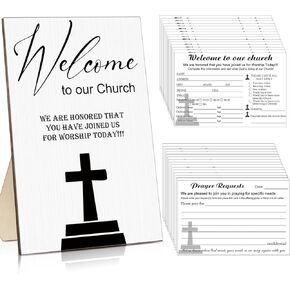 Kosiz 101 Pcs Visitor Cards for Church,Prayer Request Church Welcome Connection Cards for Praying Guests