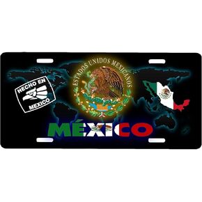 Mexico Aluminum License Plate Sign Placa 6" x 12"