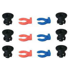 6PCS 3D Printer Tube Coupling Bowden Tube Coupling Collet Clamp Clip Bowden Collet and Clip Set Plastic Joint Fittings 3D Printer Accessories, Blue + Orange