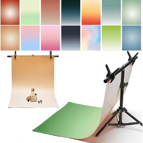 7PCS 14Patterns Gradient Photography Background Paper with Stand, 34x23in Double-Sided Photo Tabletop Backdrops Props for Food Jewelry Cosmetics Makeup