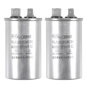 uxcell Run Capacitor Round CBB65 10uF 10mfd 450V AC 40/85/21 Aluminum Case with Terminal for Air Conditioner Compressor Motor Heat Pump Condenser 2Pcs