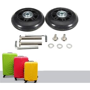 68X24mm Black Luggage Suitcase / Inline Outdoor Skate Replacement Wheels with ABEC 608zz Bearings